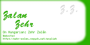 zalan zehr business card